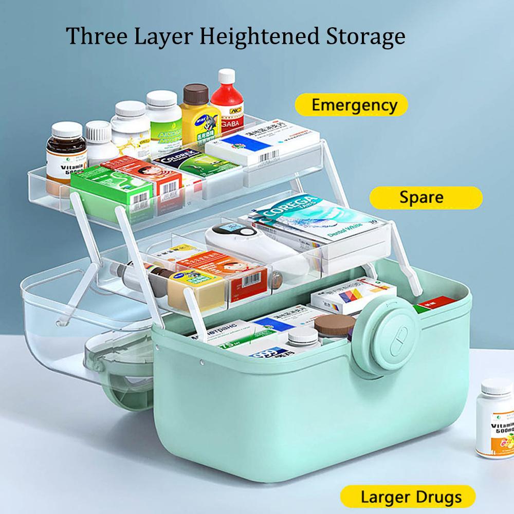 3 Layers Medicine First Aid Kit Super Large Capacity Pill Cases Organizer Family Emergency Pharmacy Storage Container Pill's Box