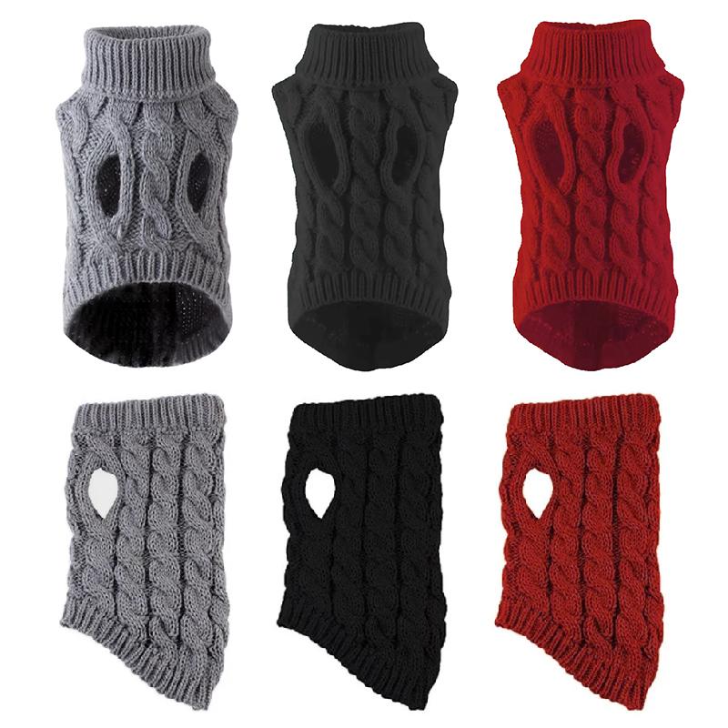 1PC Dog Clothes Comfortable Pet Knitted Sweaters Puppy Cat Clothes Cute Suitable for Petite Sizes Lovely Multicolor
