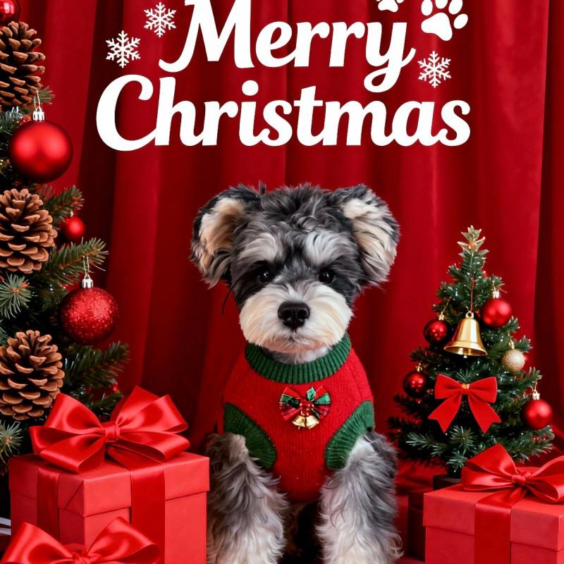 Christmas Knitted Sweater for Pets - Suitable for Schnauzer, Bichon, Teddy, Corgi, and Cats