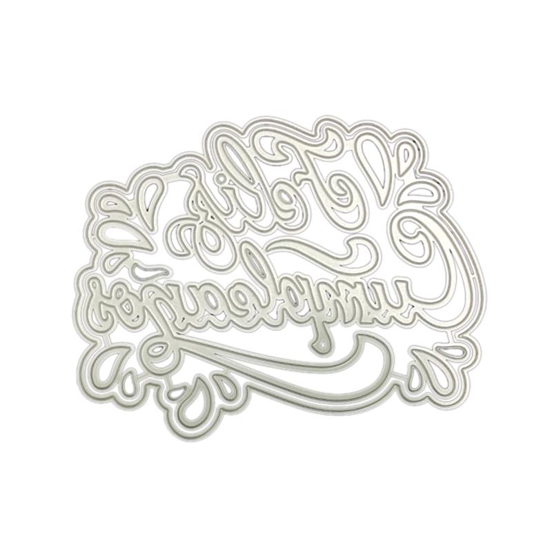 

Metal Cutting Dies Happy Birthday Stencil Album Card Decor for Kid DIY Art Craft 1