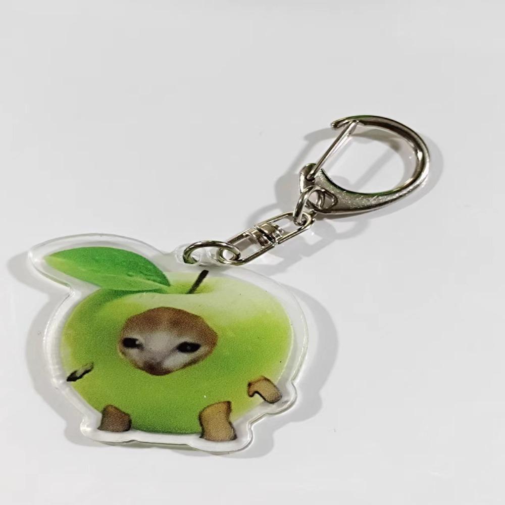 Portable Happy Funny Cat Keychain Food Cat Head Bag Pendant Keyring  Women