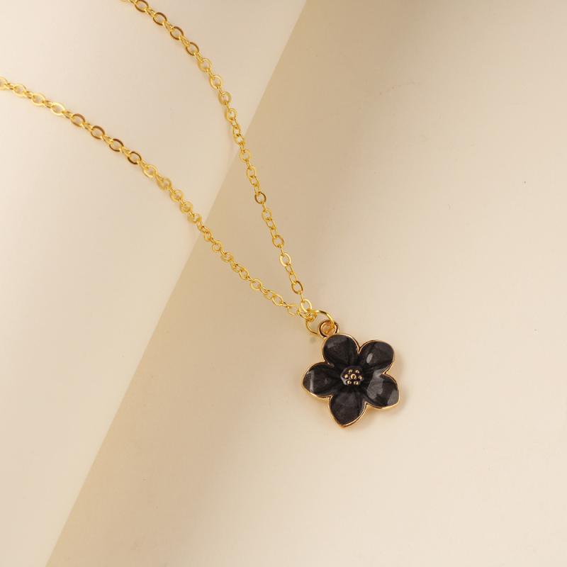 Flower Pendant Necklace For Women Romantic Cherry Blossom Choker Girls Party Wedding Neck Jewelry Gift