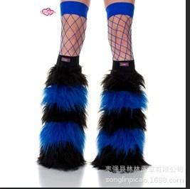 Subculture White Fluffy Socks Cover Women's Q Show Leg Ring Medium Tube Calf Socks Star Element Plush Leg Cover K