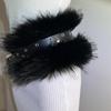 Retro Punk Y2K Fluffy Faux Fur Waist Belt Women  Accessories Pu Leather Waistband Gothic Style