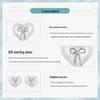 Aifle Simple Versatile S925 Sterling Silver Heart Bow Earrings for Women, Platinum-Plated, Heart-Shaped, Perfect for Commuting