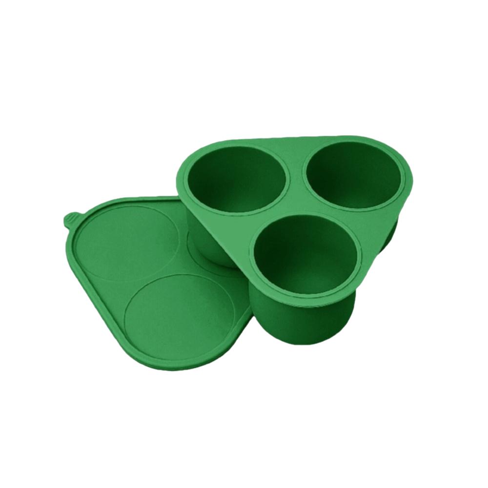 

Food Grade Silicone Ice Cube Tray with Lid 3-grid Ice Ball Mold Ice Maker Commercial зелёный