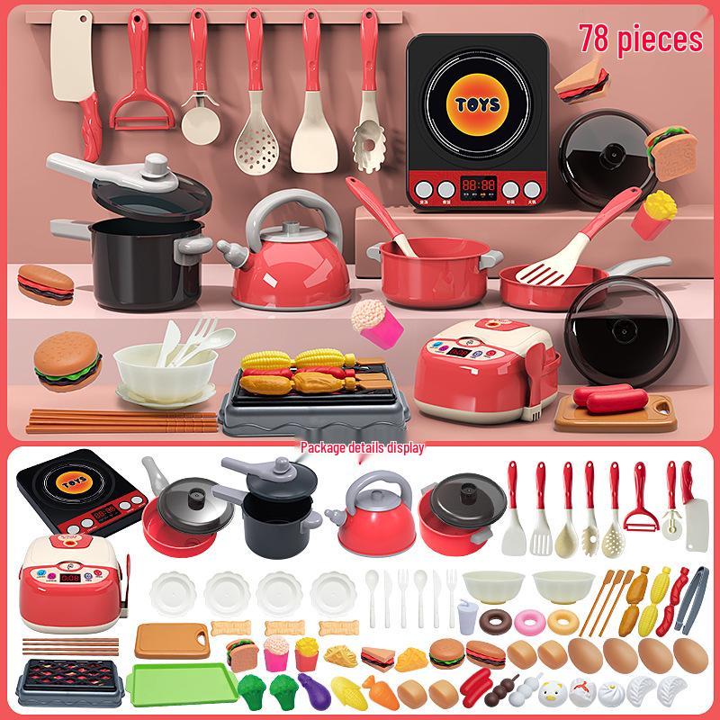 Kids' Kitchen Play Set: Pretend Cookware & Tableware for Boys and Girls