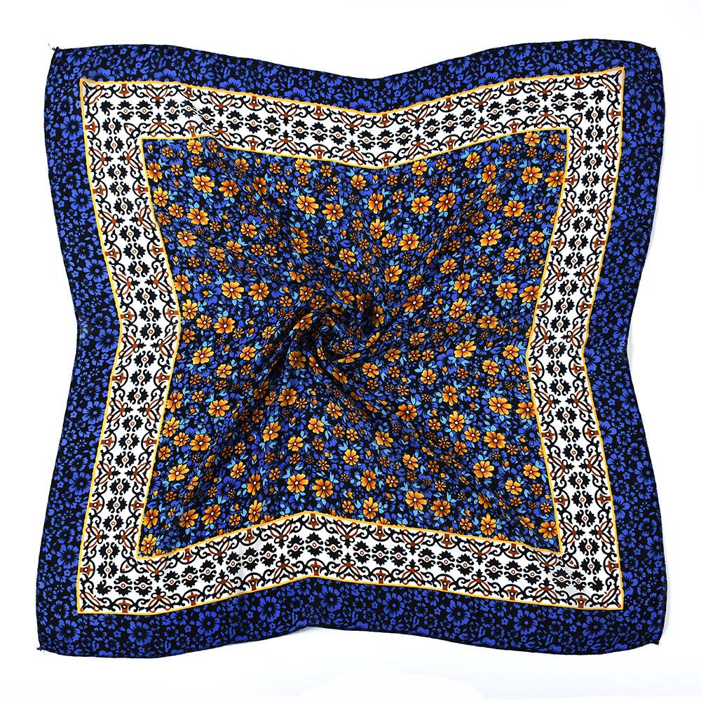 Ethnic Style Women Square Scarf Russian National Shawl Hijab Head Scarves Ladies Retro Floral Print Bandana Foulard Handkerchief
