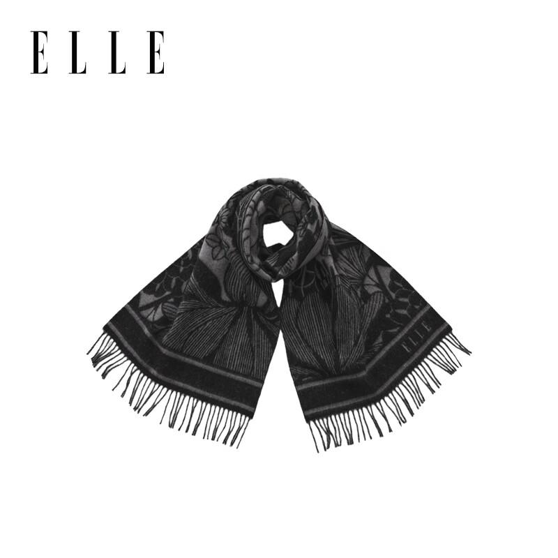 ELLE Women's 100% Merino Wool Jacquard Scarf