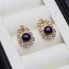 Natural Freshwater Black Pearl Earrings For Woman,Genuine Stud Earrings with Pearls Wife Mother Anniversary Gift