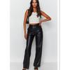 European American Autumn Fashion Casual Leather Pants Women Elegant Office-lady Pu Pants Women High Strecth Trouser Spodnie24079