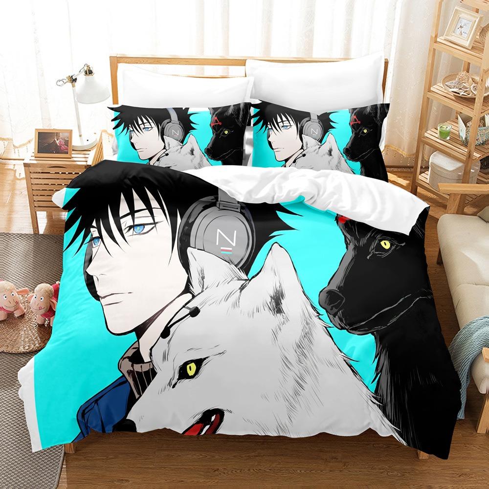 Japanese Famous 3D Anime Jujutsu Kaisen Satoru Gojo Christmas Gift King Twin Double Child Bedding Set Microfiber Duvet Cover Set