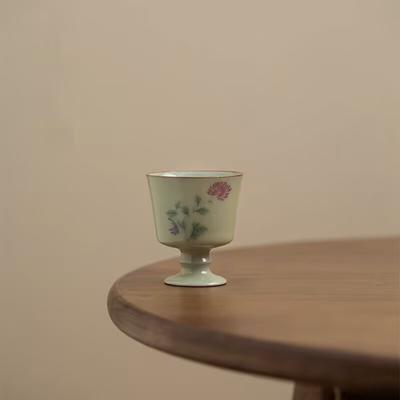 Secret Huang Ru Kiln Master Cup Ceramic Teacup High Foot Cup Small Single Cup Tea Tasting Cup High-End Personal Special Female Smelling Cup