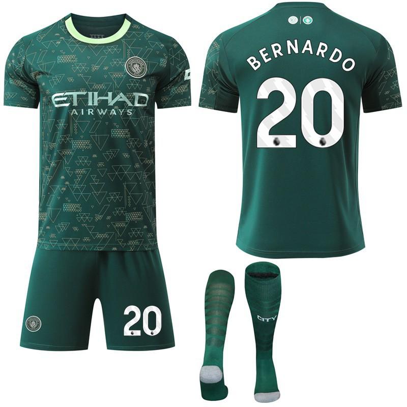 2025-26 Manchester City Tři Venkovní Zelená 47 Fudendoku Fotbalový Dres Trávový Dres Ne. 9 Harland Set