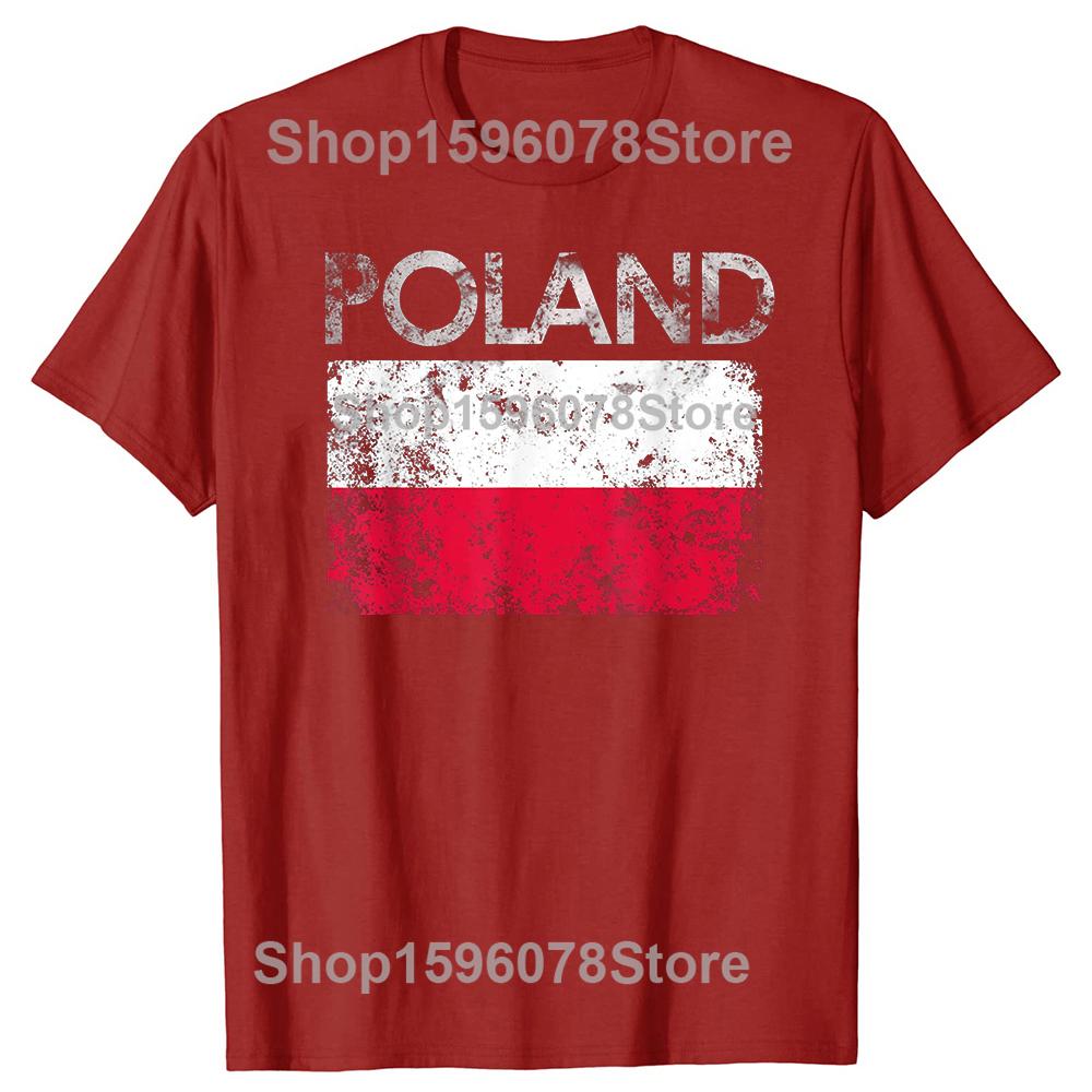 Funny Vintage Poland Flag Pride T Shirts Summer Style Graphic Cotton Streetwear Short Sleeve Polish Gifts Tshirt Mens Clothing