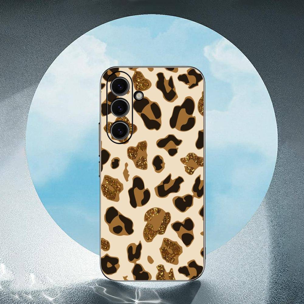 Fashion Leopard Print Luxury Black Phone Case For Samsung Galaxy S23 S24 S25 Ultra S22 Plus S21