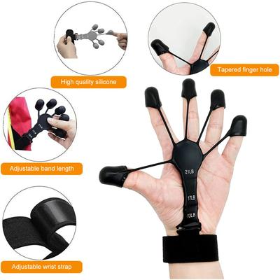 Portable Fitness Finger Gripper Gym Expander Hand Strength Trainer 5 Finger Silicone Wrist Puller Stretching Tool