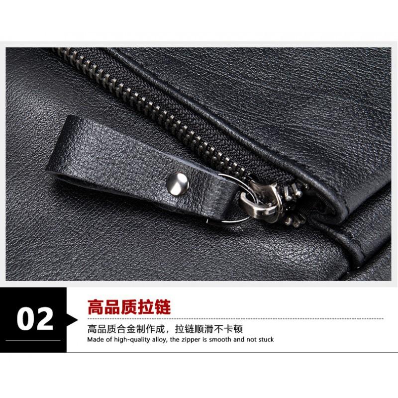 Real Cowhide Men's Leather Bag Shoulder Genuine Magnetic Suction Crossbody Korean Version Top Layer