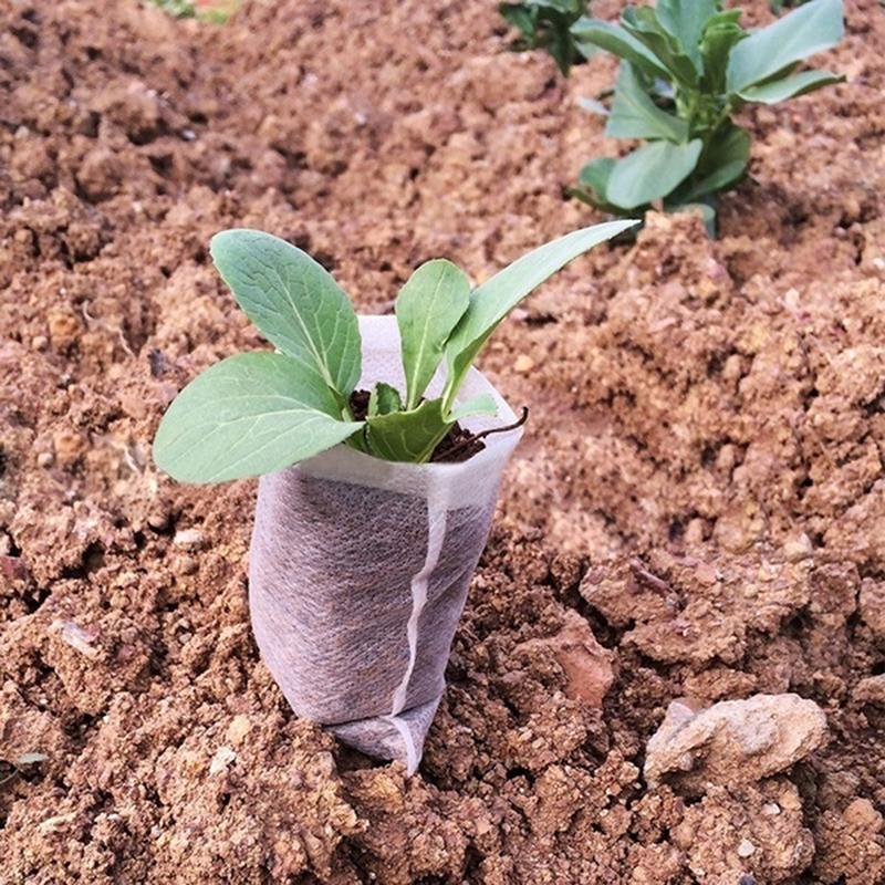 100Pcs Seedling Plants Nursery Bags Organic Biodegradable Grow Bags Eco Friendly