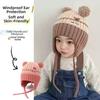 Earflap Design Kids Winter Hat Elastic Babies Knitted Cap New Children Beanie  Outdoor Play