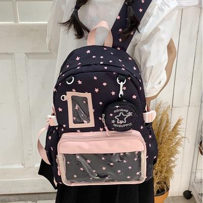 Schoolbag Wholesale New Cartoon Star Pain Bag Female Student Backpack Cute Transparent Baby Bag Simple Large Capacity Schoolbag