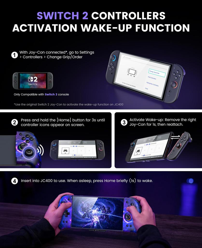 Switch 2 Controller with RGB Macro Handheld Grip Controller Program Gyro Turbo 1000mAh High compatible with Switch [Upgraded Version] Lights,