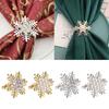 Pack of 6 Napkin Rings Christmas Snowflake Napkins Holder Metallic Napkin Buckle Sophisticated Plating Accessories