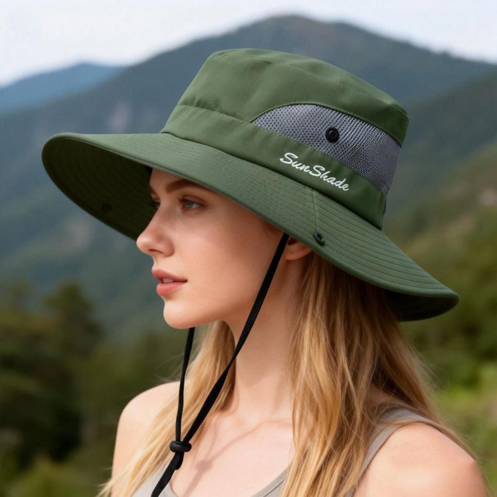 Cappello da Sole Estivo Unisex a Tesa Larga con Rete Traspirante, Tessuto Leggero Protezione Completa per Viso e Collo per Pesca Escursionismo Campeggio Spiaggia Uso Esterno