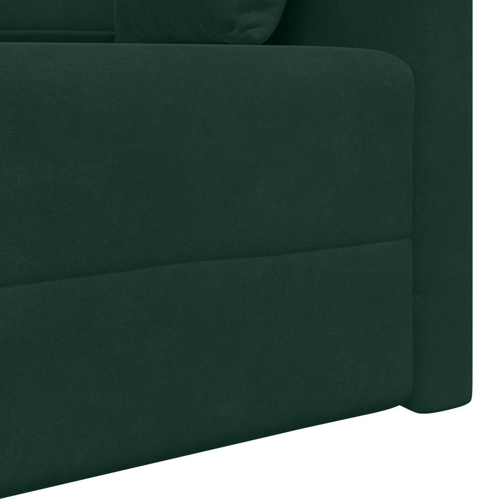 Floor Sofa Bed Dark Green 213 X 70 X 77 Cm Velvet