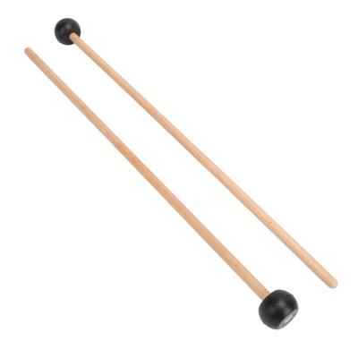 2PCS Glockenspiel Mallet Rubber and Solid Wood 16.5 Inch Long Tongue Drum Mallet