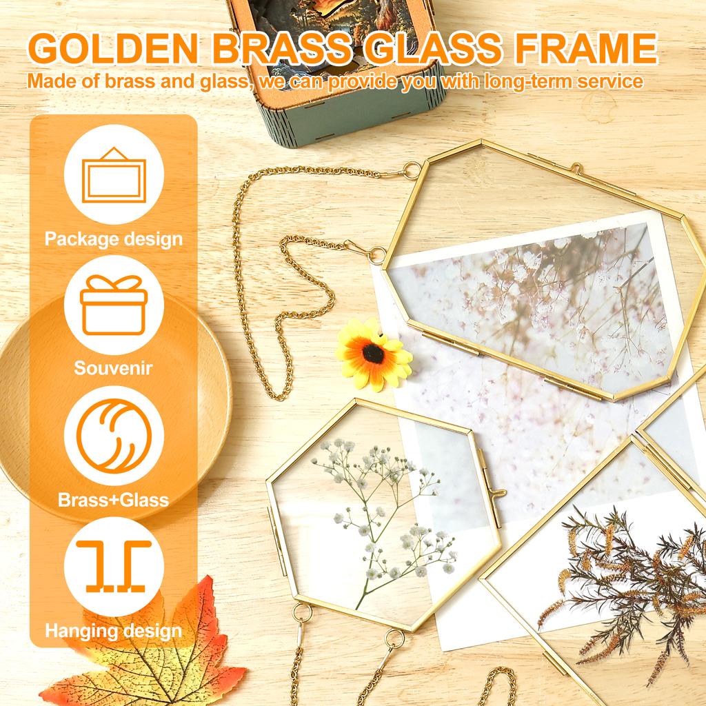 3 Stück Gepresste Blumen Rahmen Metall Fotorahmen Transparente Oberfläche Faltbarer Bilderrahmen Kreative Trockenblumen Display Dekoration