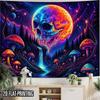 2D Flat, 1pc Mystical Cosmic Tapestry Wall Hanging - Horizontal Suitable for Parties, Themed Events, Photo Booth Backdrop with Space Skull & Waterfall