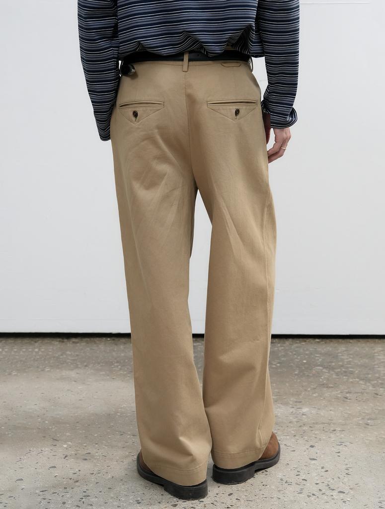 GENERALIDEA Man Wide Double-Pleat Chino Pants [Beige] / Sbe3M11005