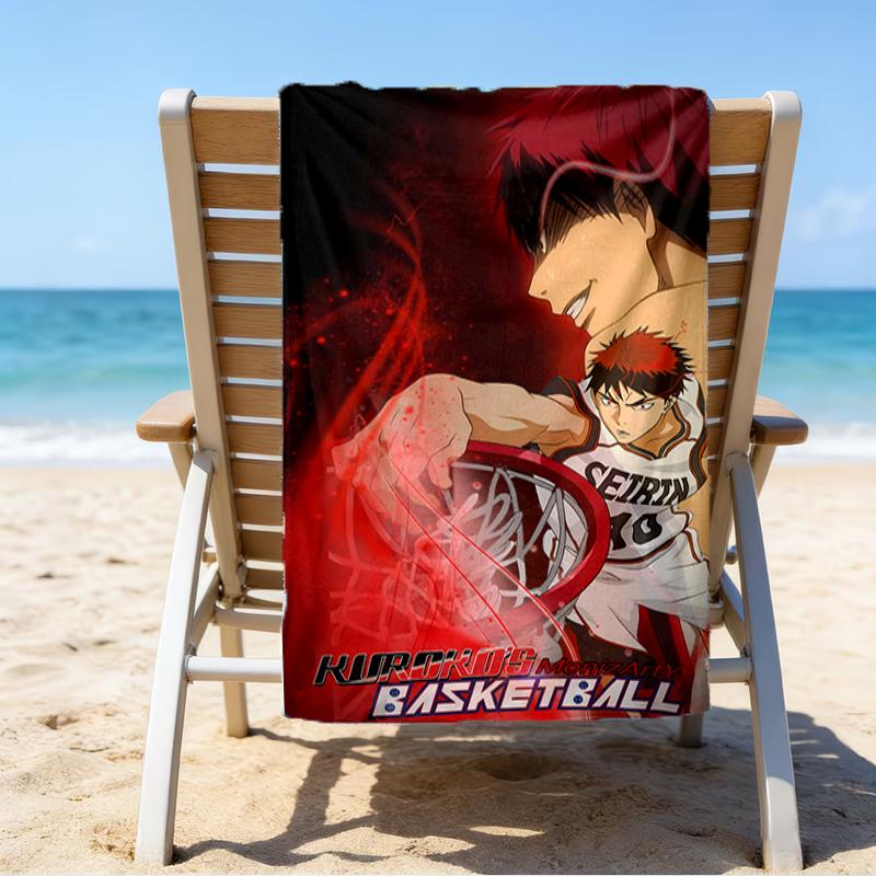 proof beach towel with a Kuroko's Basketball2 pattern - soft,absorbent,quick-drying,machine washable - perfect for swimming,camping,bathing