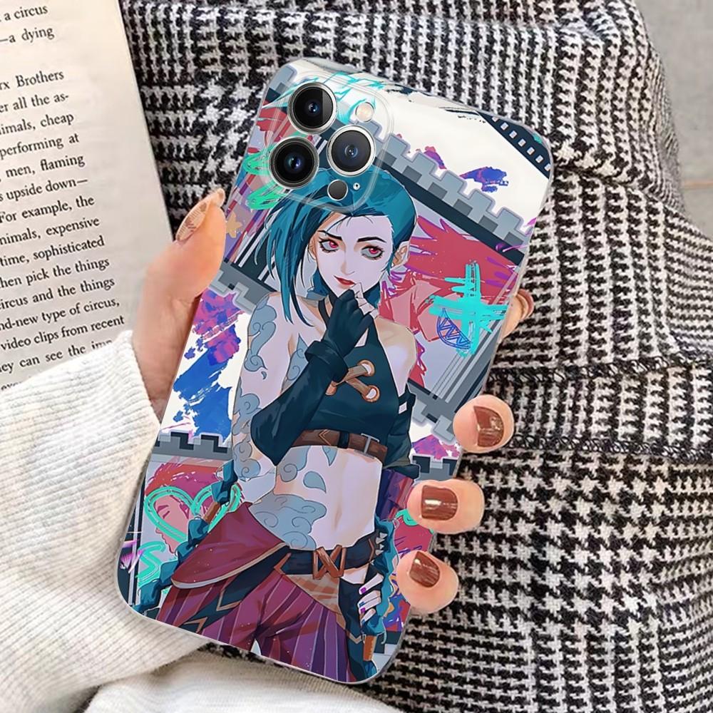 Anime Arcane J-Jinx-Vi Phone Case For IPhone 16 15 14 13 12 Mini 11 Pro XS Max X XR SE 6 7 8 Plus Soft Silicone Cover