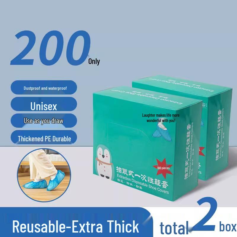 Vastagított Nem szőtt Vízálló Csúszásmentes Eldobható Cipővédők Felnőttek és Diákok Számára