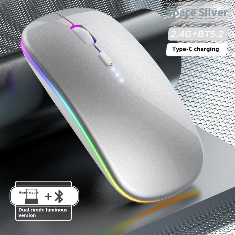 Type-c Charging Silent Bluetooth Dual-mode Power Display Wireless Mouse Mobile Phone Tablet Universal