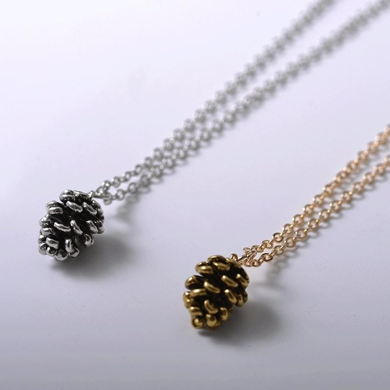 New Simple Alloy Pine Pine Pendant Necklace Rose Gold Pine-cone Pine Fruit Necklace As Promise Gifts