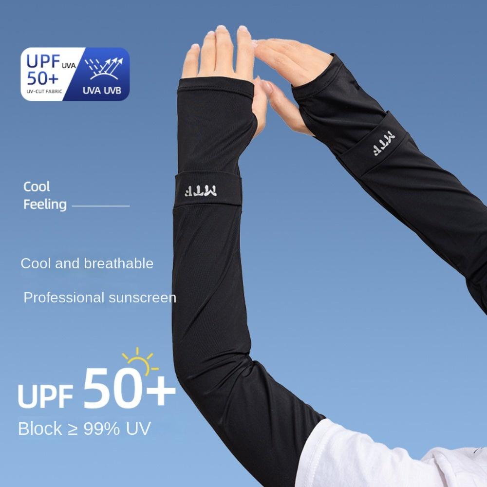 Arm Protection Long Ice Silk Sleeves Checkered Cycling Gloves Sunscreen Arm Covers  Women
