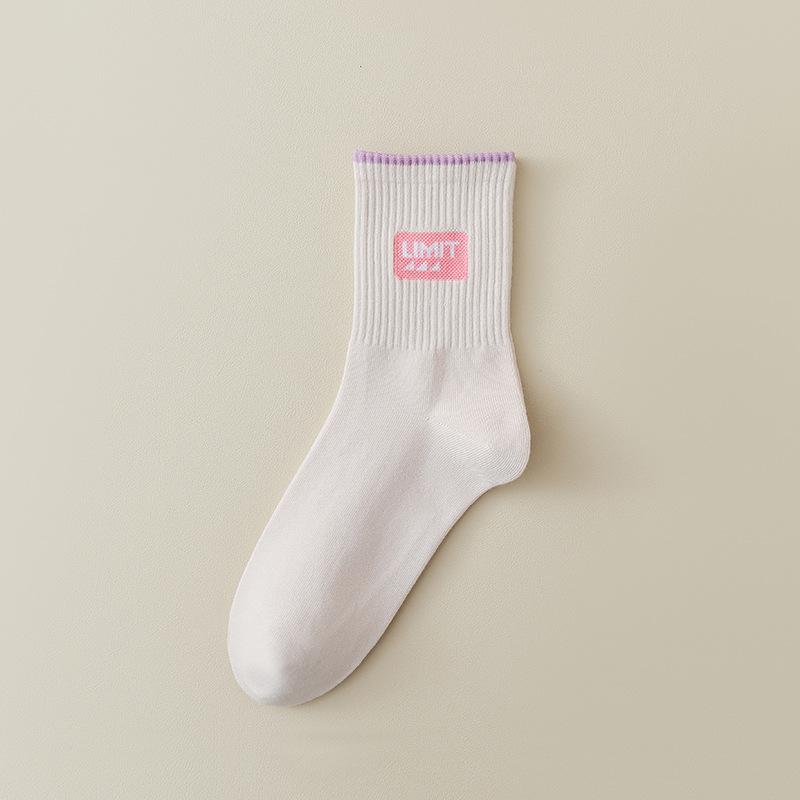 Female Spring and Autumn Pure Cotton Anti Odor Anti Sweat Socks