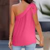 Women's Summer Tie One Shoulder Irregular Sleeveless Loose Shirt Casual Top