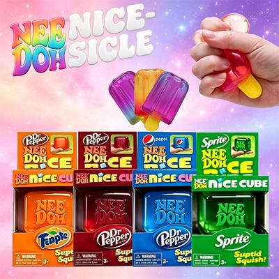 Schylling NeeDoh Nice-Sicle Sensory Stress Relief Squishy - Anti-Anxiety Squeeze Cube for Focus and ADHD - Portable Calm Down Toy