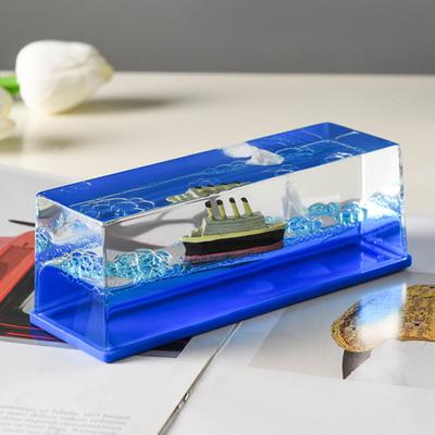 Fluid Cruise Ship Birthday Gifts Never Sink Rectangle Boy Smooth Desktop Boat Model Fluid Drift Bottle Home