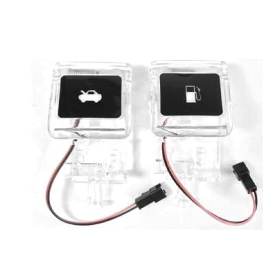 CGP Universal White LED Fuel Filler Lever Set of 2 for Toyota Vehicles with Clear White LED Fuel Fuel Lighting Kit for and Hiace Lever/Hood Body,