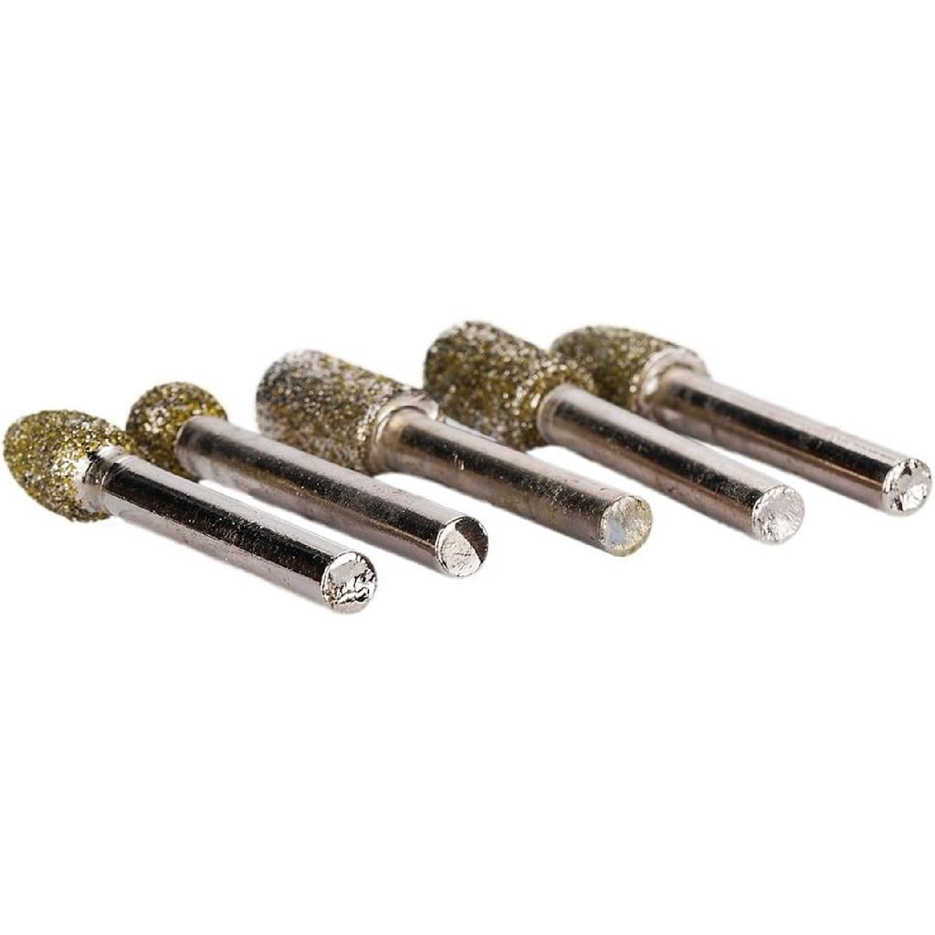 20pcs Diamond Burrs Set, 1/4 inch/6mm Shank, 120 Grit, Diamond Carving Bits Mounted Points, Grinding Burrs, 5pcs Diamond Burr Set - 1/4" Shank, 50