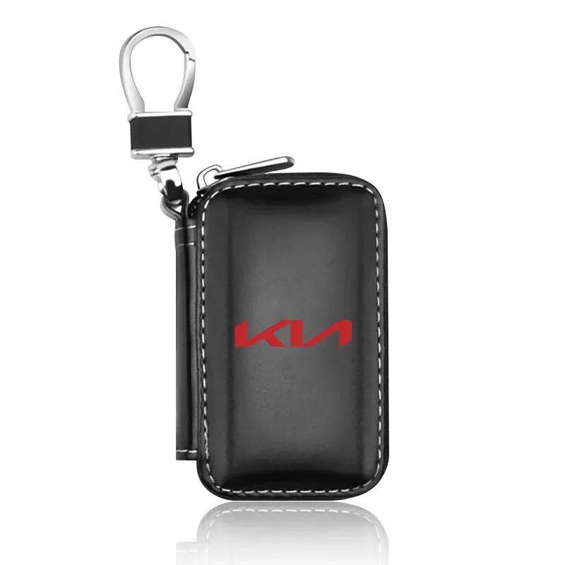 1 PC Leather Badge Car Key Case Keychain Zipper Key Case for Kia Sportage Ceed Picanto Rio ProCeed Niro 5 3 4 K7 K5 K8 K3 Ray K9 qdkpe55