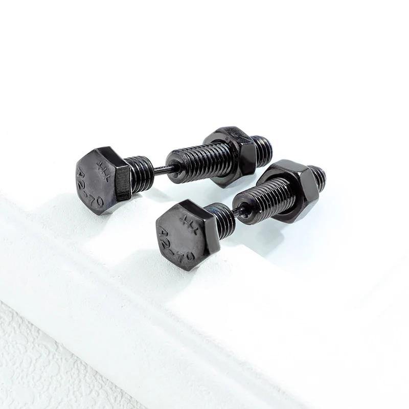 2pz Nuovi Unisex Gotici Punk Rock Acciaio Inossidabile Vite Chiodo Piercing Borchie Orecchini Novità Gioielli Piercing Gioielli Piercing Rock