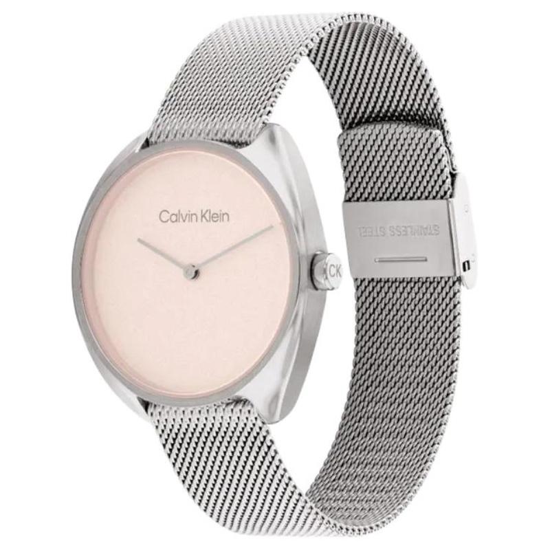 Calvin Klein Watch Quartz Movement Stainless Steel Strap 34mm Pink Dial Women's Watch 30 Meters Waterproof 25200269