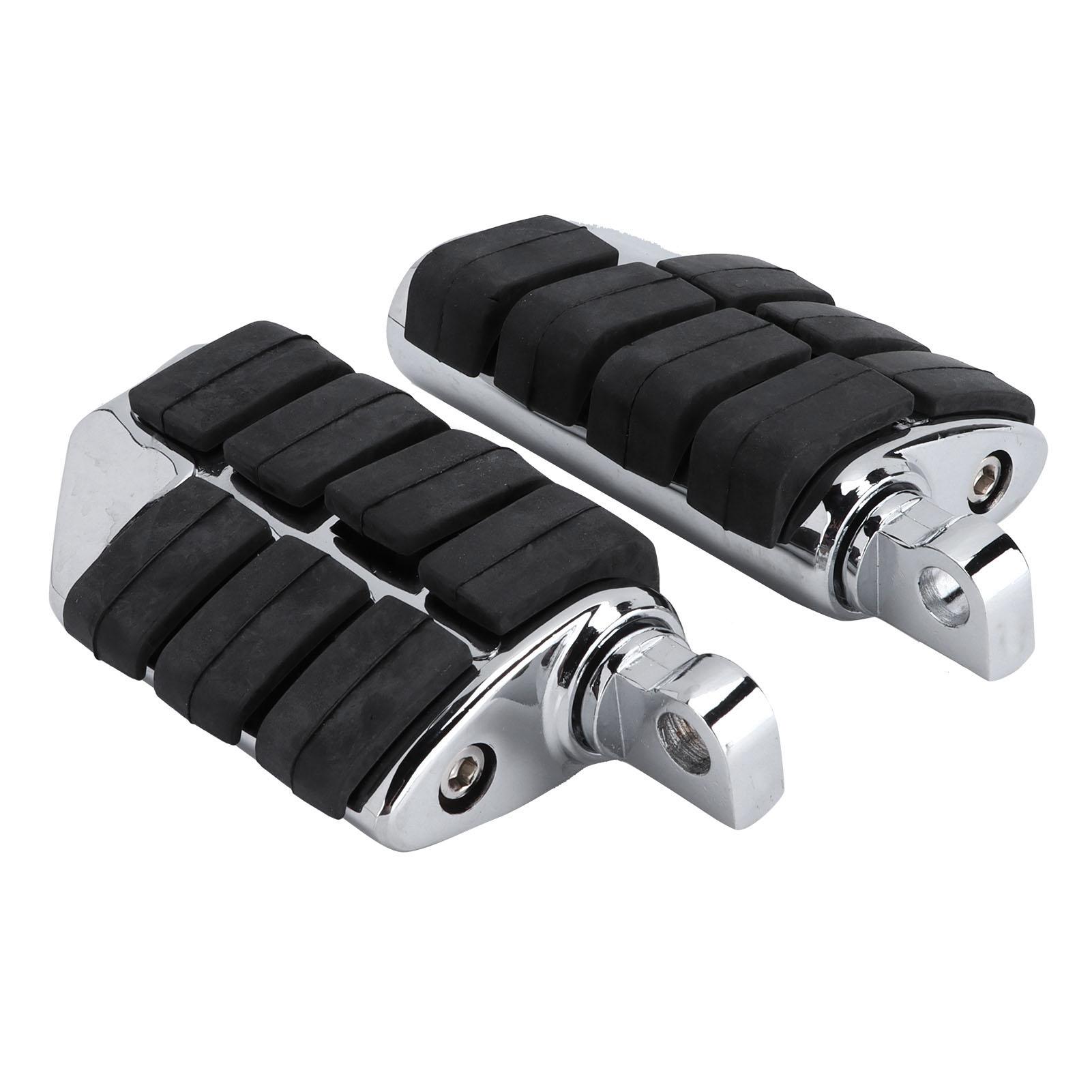 

Motorcycle Footpegs Footrest CNC Aluminum Alloy Rubber Universal Replacement For KawasakiChrome