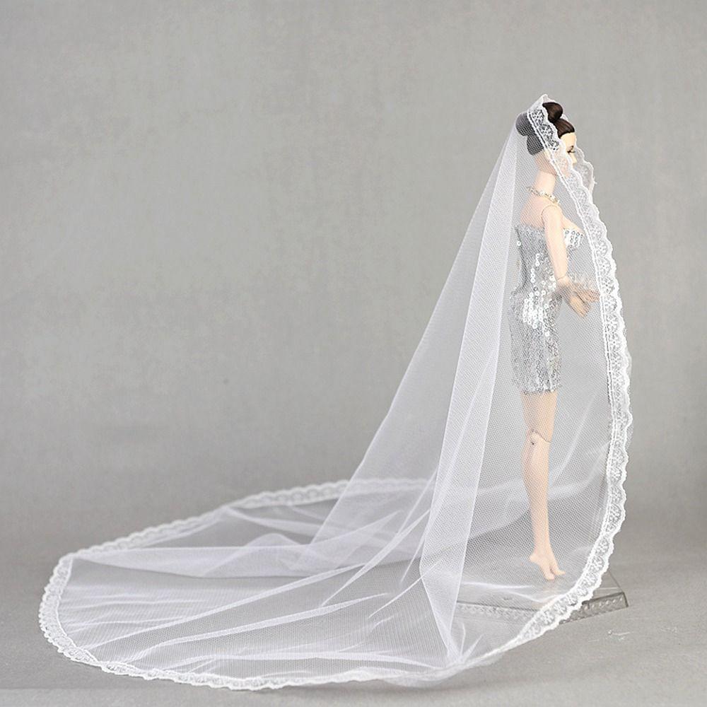 Bridal Doll Lace Veil Headwear Doll Wedding Veil Dolls Accessories Doll Veil  1/6 BJD